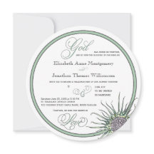 Thistle Flower God is Love Christian Wedding Card