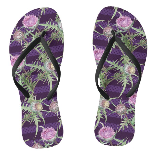 Thistle flowers flip flops (Footbed)