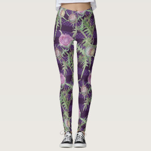 Thistle flowers leggings