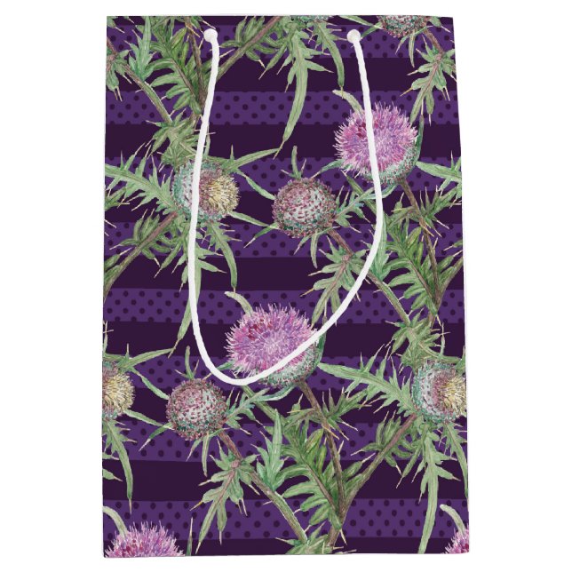 Thistle flowers medium gift bag (Front)