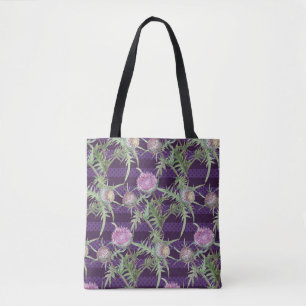 Thistle flowers tote bag