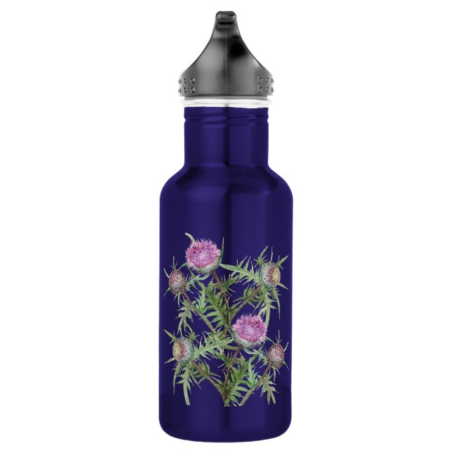 Thistle flowers violet 532 ml water bottle (Right)