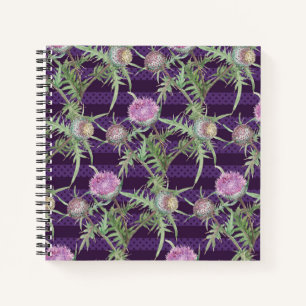 Thistle flowers violet notebook