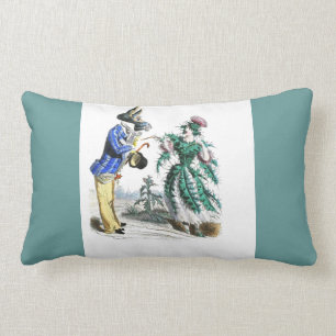 Thistle Lady Donkey Man Lumbar Cushion