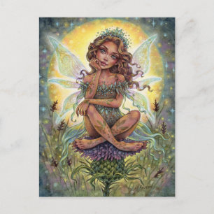 Thistle Landing Postcard Fairy Fantasy Flower 