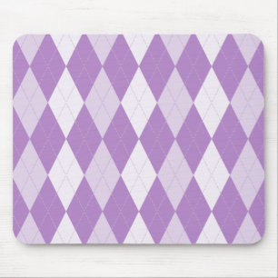 Thistle Purple Argyle Pale Violet Small Diamond Mouse Mat