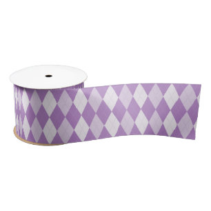 Thistle Purple Argyle Pale Violet Small Diamond Satin Ribbon