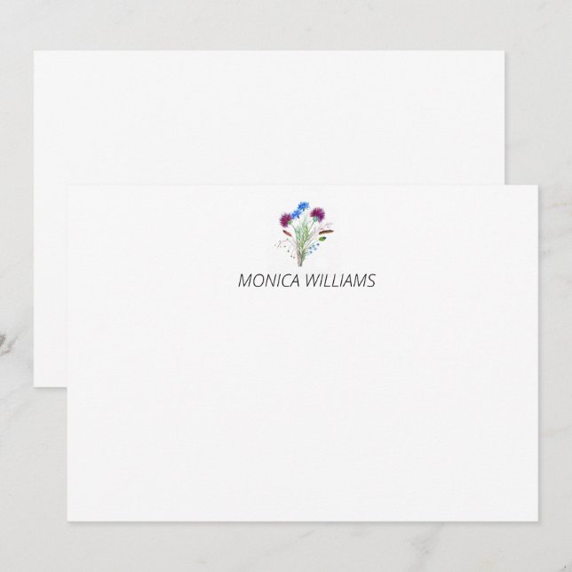 Thistle Purple Floral Personal Card (Front/Back)