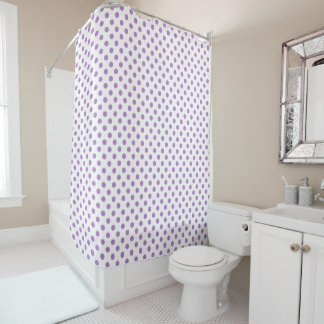 Thistle Purple Polka Dots Circles Shower Curtain