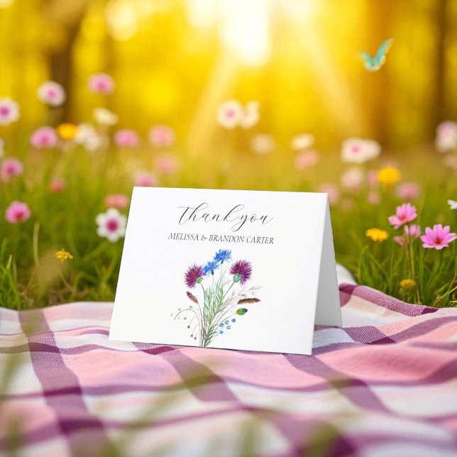 Thistle Purple Scottish Floral Wedding Thank you  (Creator Uploaded)