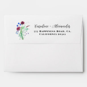 Thistle Purple Scottish Flowers Return Address Envelope