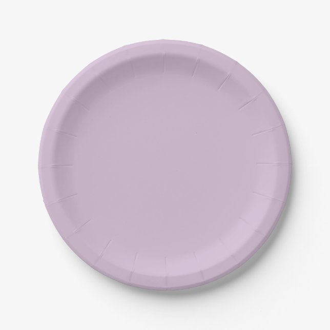 Thistle Purple Solid Pastel Colour Tone Paper Plate (Front)