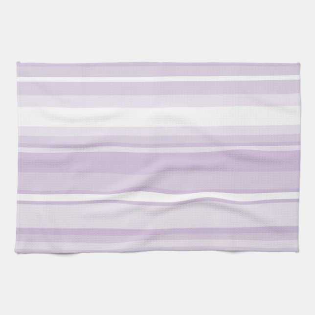 Thistle purple stripes tea towel (Horizontal)