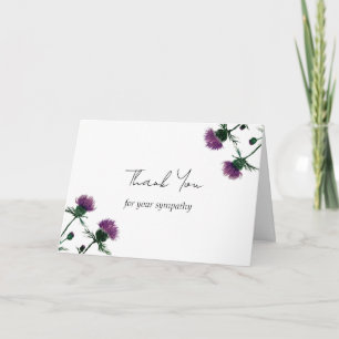 Thistle Sympathy Floral Funeral Thank you  Invitation