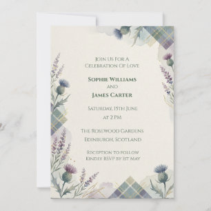 Thistle Tartan Scottish Wedding Invitation