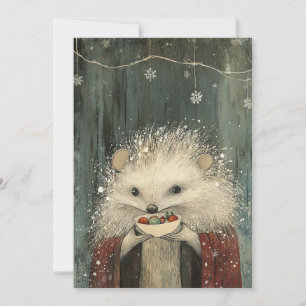 Thistle the Hedgehog Woodland Whimsy Holiday Card