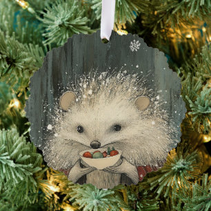 Thistle the Hedgehog   Woodland Whimsy  Tree Decoration Card