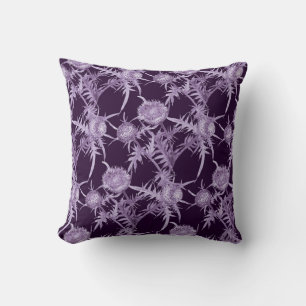 THISTLE violet flower pattern Cushion