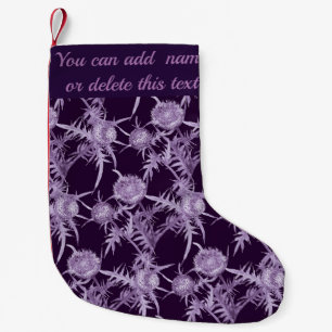THISTLE violet flower pattern Small Christmas Stocking