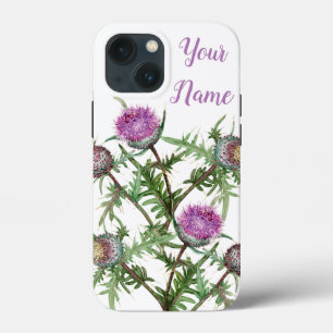 Thistle violet flowers iPhone 13 mini case