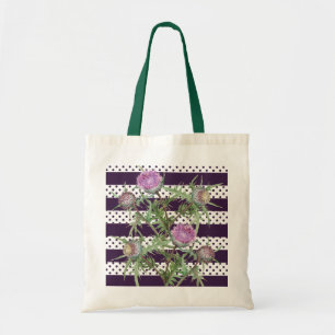 Thistle violet flowers tote bag