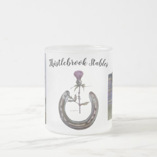 thistlebrook stables logo frosted glass coffee mug