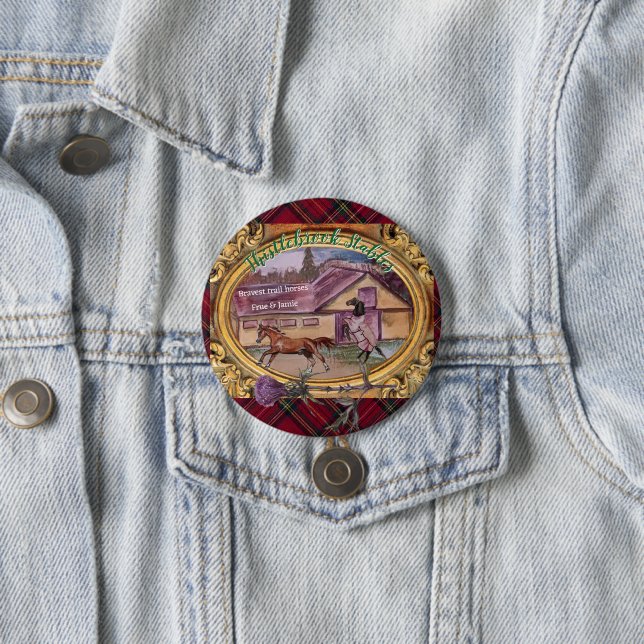thistlebrook stables riboon  7.5 cm round badge (In Situ)