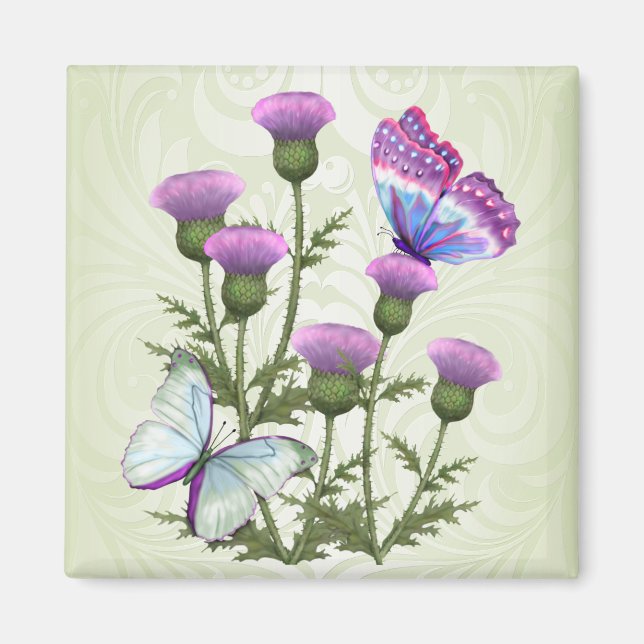 Thistles and Butterflies Magnet (Front)