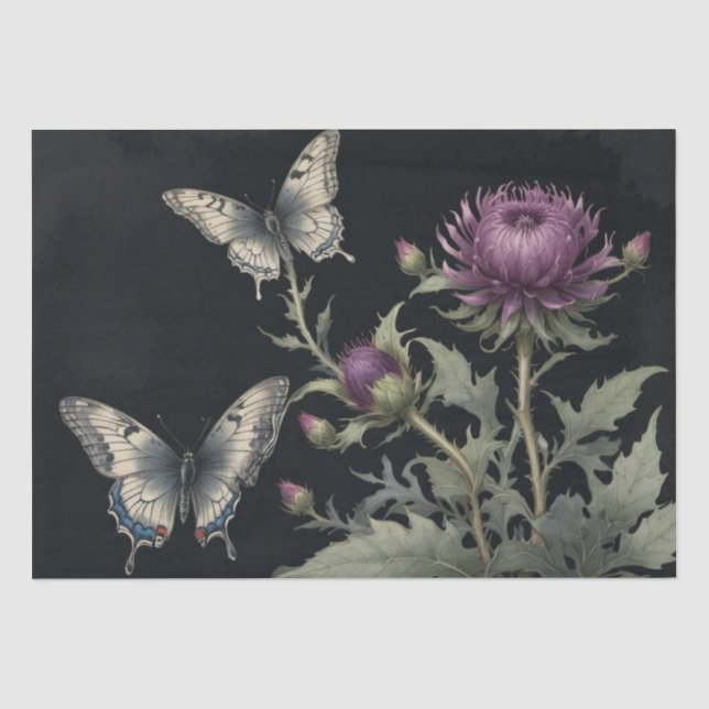 Thistles and Butterflies Tissue Paper (Front)