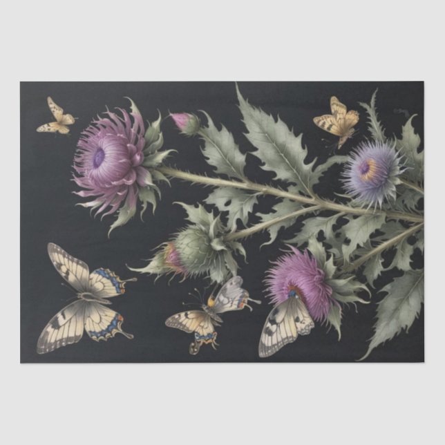 Thistles and Butterflies Tissue Paper (Front)
