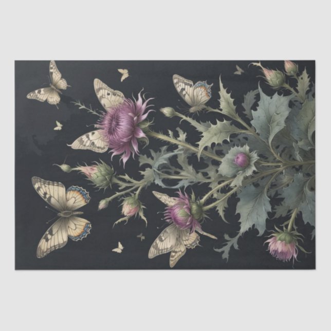 Thistles and Butterflies Tissue Paper (Front)