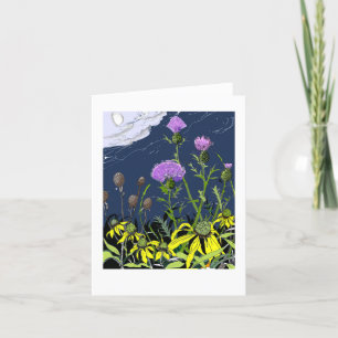 Thistles and Coneflowers Holiday Card