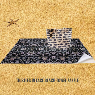 Thistles In Lace Beach Towel