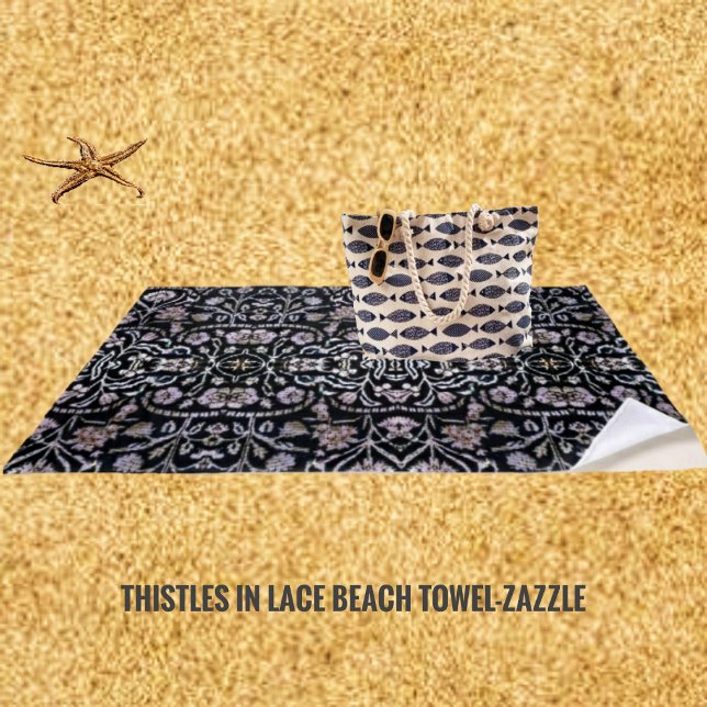 Thistles In Lace  Beach Towel (Creator Uploaded)