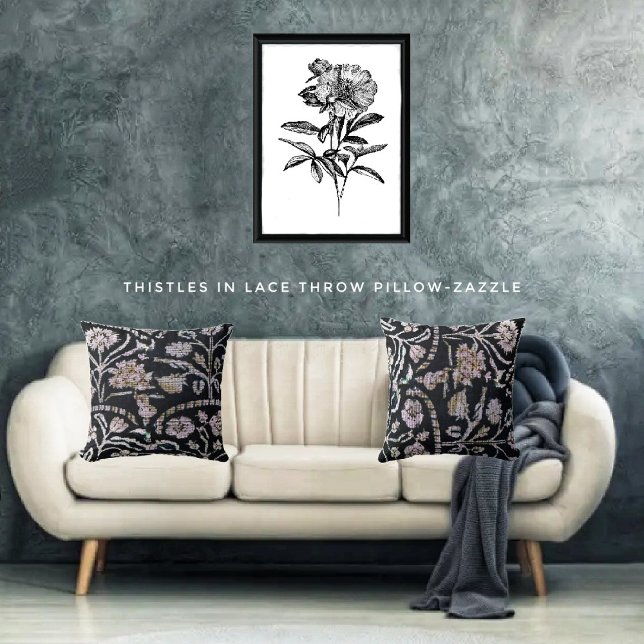 Thistles In Lace Cushion (Creator Uploaded)
