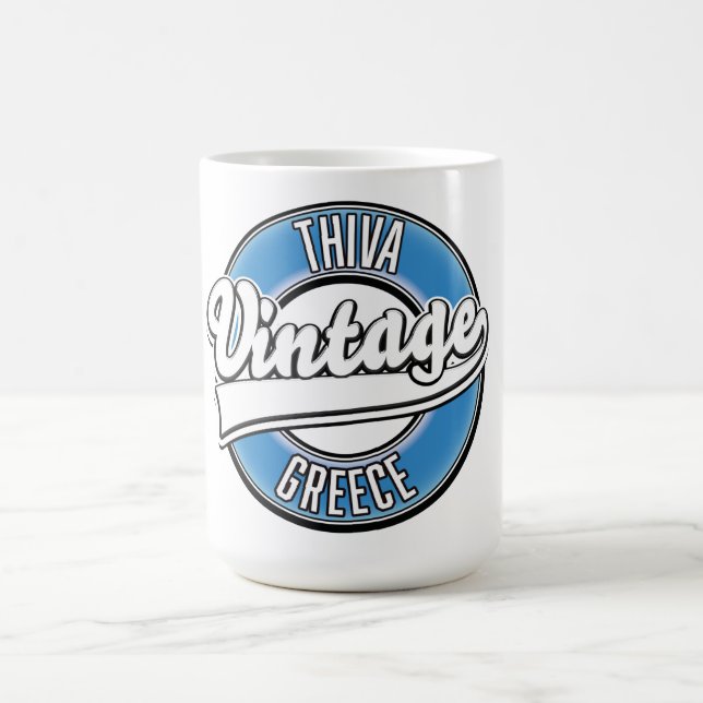 Thiva Greece vintage logo Coffee Mug (Center)