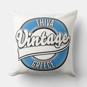 Thiva Greece vintage logo Cushion