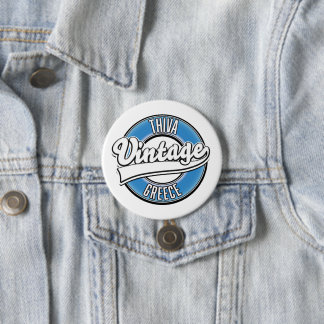 Thiva Greece vintage logo Tissue Paper 7.5 Cm Round Badge