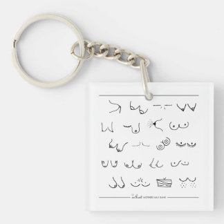Thnks fr th Mammaries - White Key Ring
