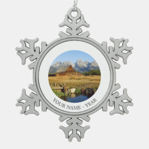 Thomas A. Moulton Barn Snowflake Pewter Christmas Ornament