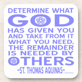 Thomas Aquinas God Given Light Blue Coaster