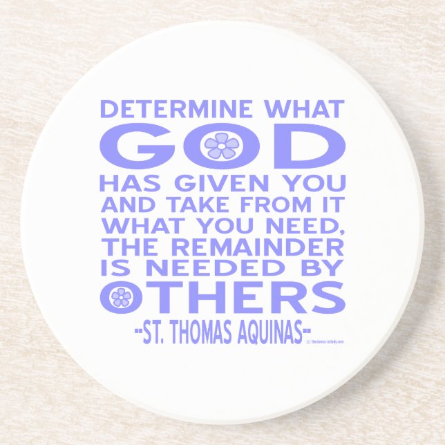 Thomas Aquinas God Given Light Blue Coaster (Front)