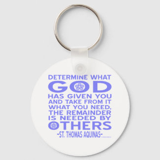 Thomas Aquinas God Given Light Blue Key Ring
