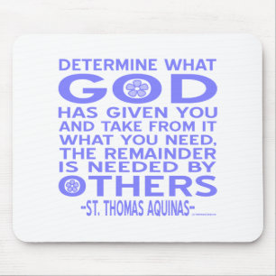 Thomas Aquinas God Given Light Blue Mouse Mat