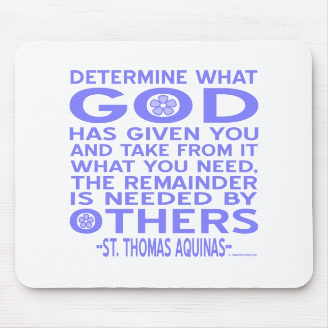 Thomas Aquinas God Given Light Blue Mouse Mat (Front)