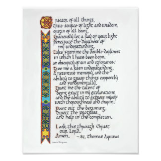 Thomas Aquinas Student's Prayer Calligraphy Photo Print