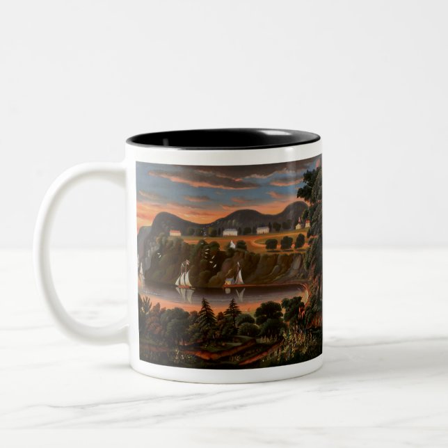 Thomas Chambers View of Hudson River at West Two-Tone Coffee Mug (Left)