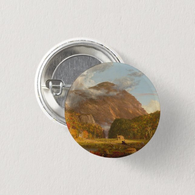 Thomas Cole A View of the Mountain Pass  3 Cm Round Badge (Front & Back)