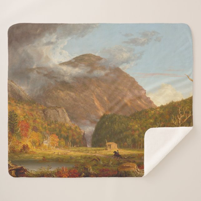 Thomas Cole A View of the Mountain Pass  Sherpa Blanket (Front (Horizontal))
