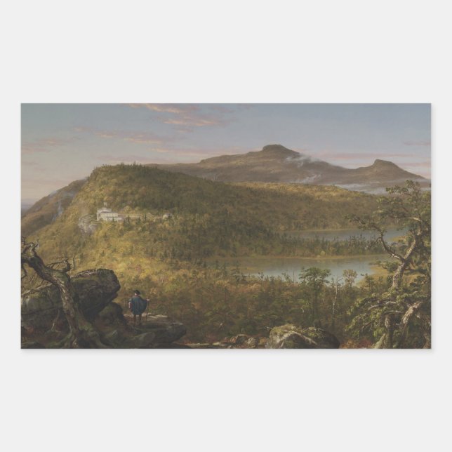 Thomas Cole - A View of the Two Lakes and Mountain Rectangular Sticker (Front)